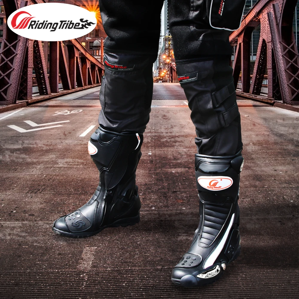 Riding Tribe motocicleta botas antideslizantes Moto impacto resistente pie guardias Moto montar toda la temporada B1002