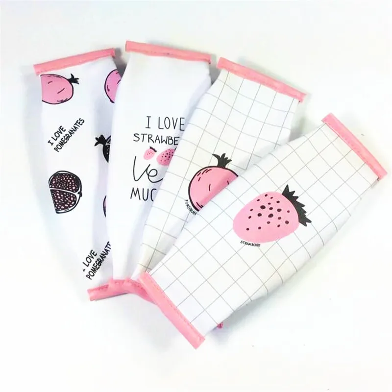 

10pcs/lot Kawaii Fresh Pink Fruit PU style zipper Pencil Case cute DIY Multi-function Stationery storage trousse scolaire stylo