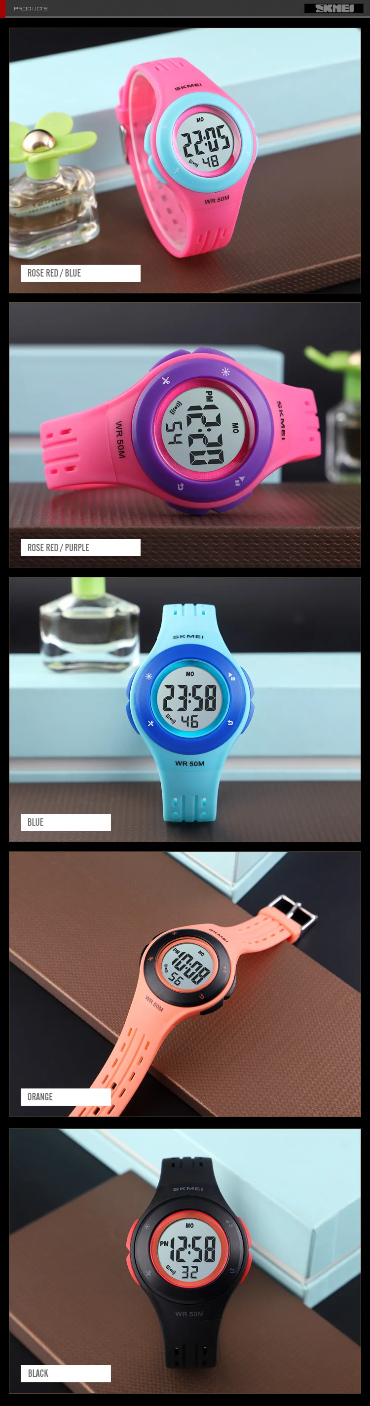 Skmei детские часы Силиконовые часы электронные цифровые часы наручные часы для детей и Девочек Кварцевые