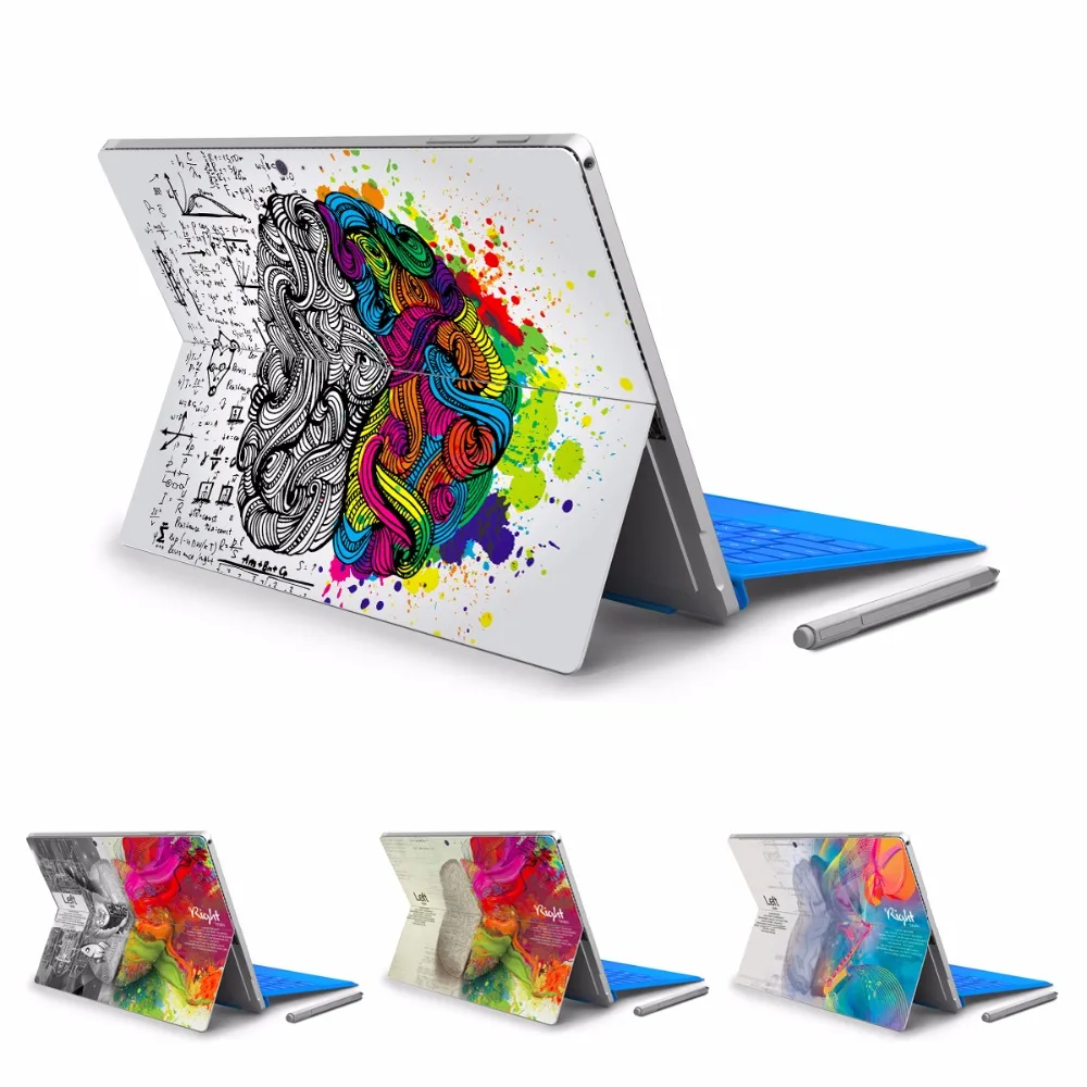 

GOOYIYO - For Micro Surface Pro 4 5 Vinyl Back Full Decal Tablet Sticker Left&Right Brain Print Skin Cover Logo Cut Out