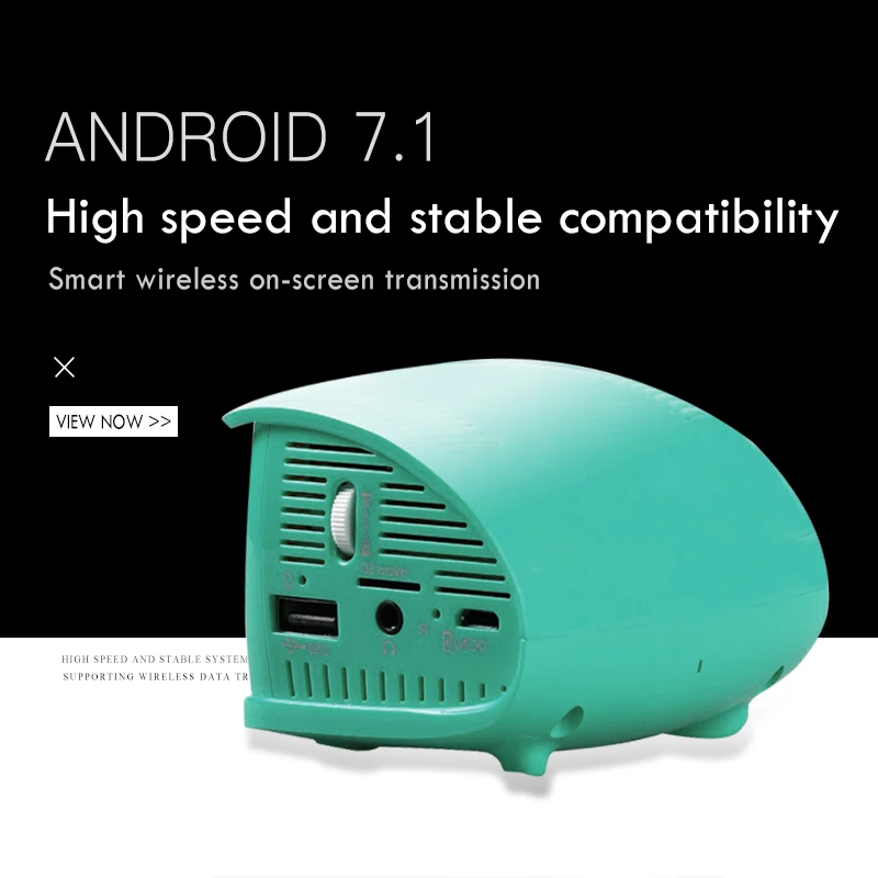 WOWOTO Mini Blue Projector Manual Focus 854*480 Resolution Wi-Fi Bluetooth LED Portable HD Projector For Home Entertainment Q1