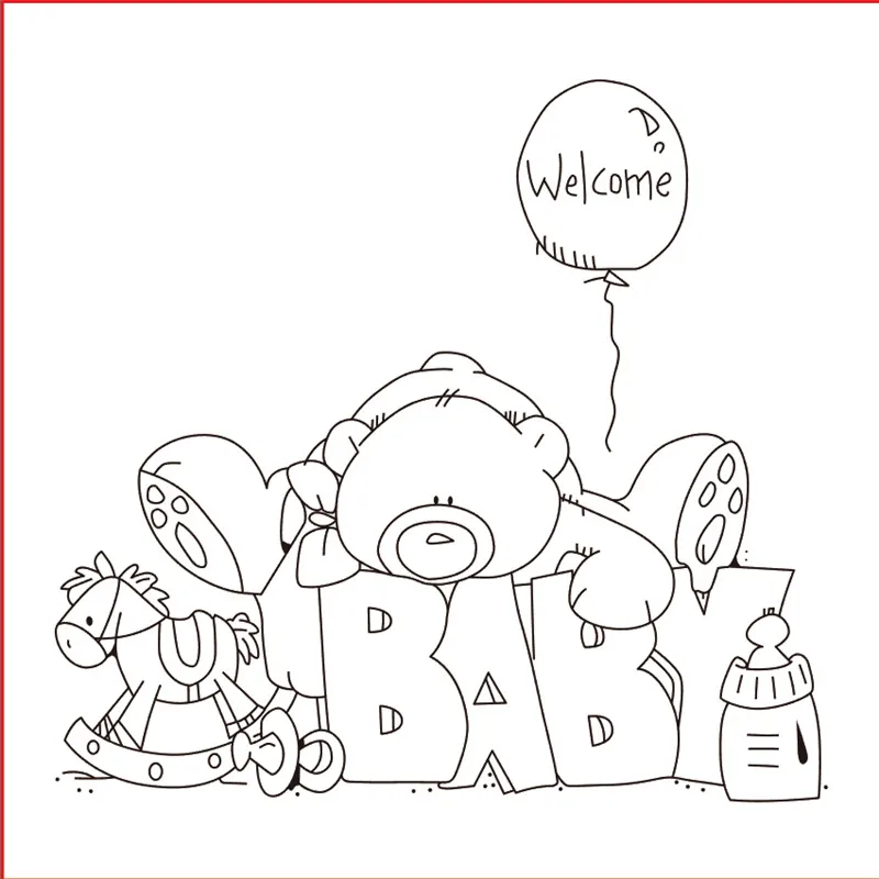 

10x10 Bear cub Transparent Clear Stamps for Scrapbooking for DIY Card Making Cutting Crafts Stencil