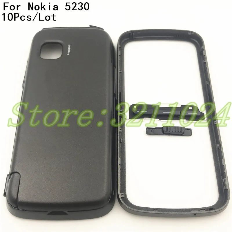 10 шт./партия для Nokia 5230 Полный Мобильный телефон Корпус чехол+ клавиатура+ логотип