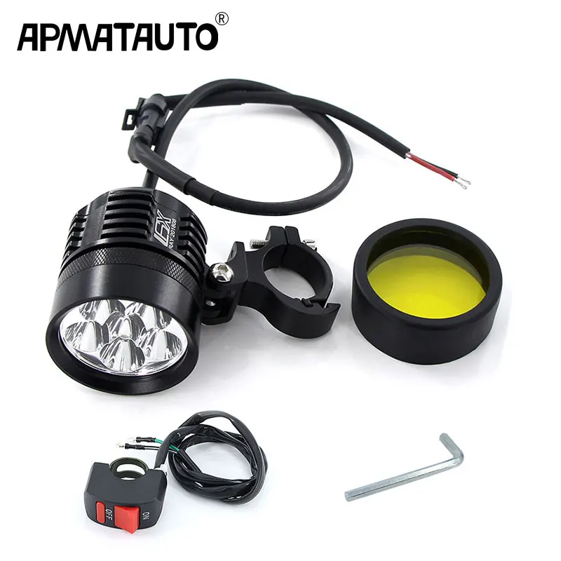 

1PCS 6000Lm white/Yellow Motorcycle LED Headlight Waterproof Driving Spot Head Lamp Fog Light Motor Accessories 6000K/3000K 12V