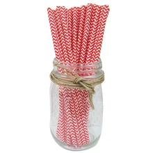 HOT-2 packs Paper Straws Birthday Wedding Baby Shower Party Stripes, Red