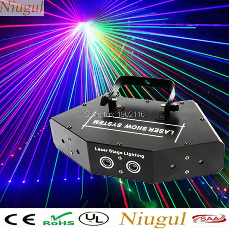 

Fan-Shaped Six-eye Scanning RGB Laser Light For DJ Disco Stage Effect Lights /Laser Show System /6 Lens RGB Color Laser Lighting