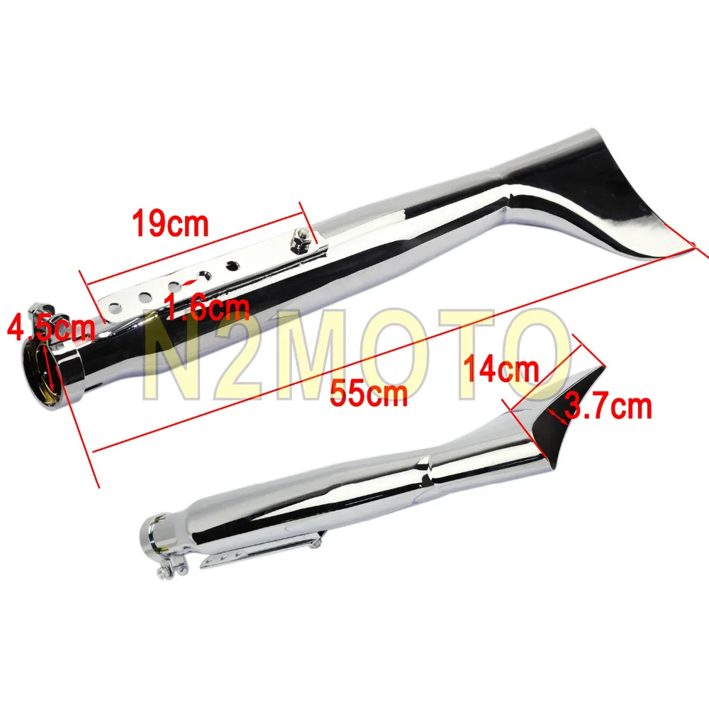 Хромированные глушители для выхлопных газов 21 дюйм акулий плавник хвост рыбы