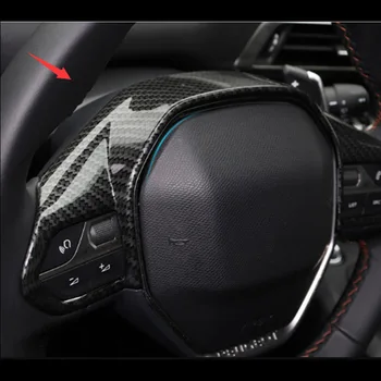 

ABS Carbon fibre For Peugeot 508 Allure SW GT 2019 Car Steering Wheel Decoration Cover trim car Accessories styling sticker 1pcs