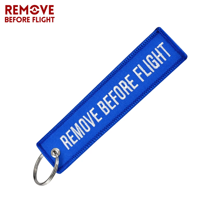 Remove Before Flight Keychain for Important Things Tag Blue Embroidery Key Fobs OEM Key Chain Jewelry Aviation Gifts (10)