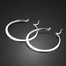 Серьги Твердые 925 Серебряные серьги для Для женщин простой Геометрия Круг уха шпильки серьги в стиле панк