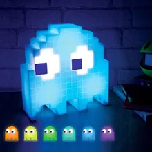 Цвет изменение мультфильм PAC-MAN светильник светодиодный мини USB ночной Светильник 8-битный настроение светильник пикселей Стиль ребенок детские мягкие лампа Спальня светильник Инж
