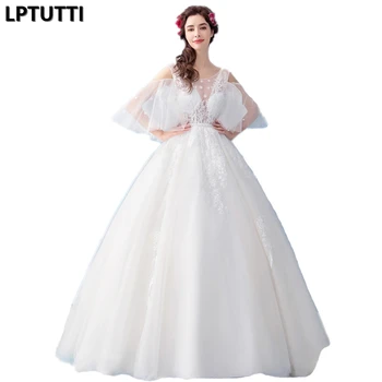 

LPTUTTI Embroidery Beading New Plus Size Princess Bridal Marriage Gown Boho Bride Simple Party Long Luxury Wedding Dresses