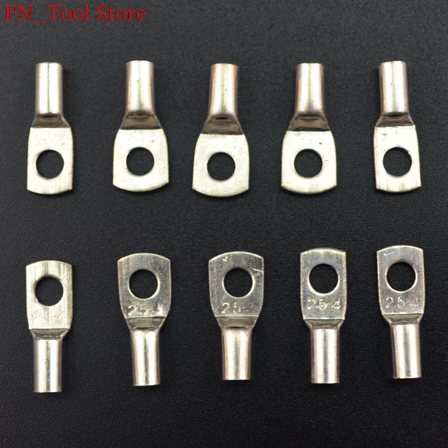 

High quality 50/100pcs SC 2.5-4 Bolt Hole Tinned Copper Cable lugs Battery Terminals 2.5mm wire