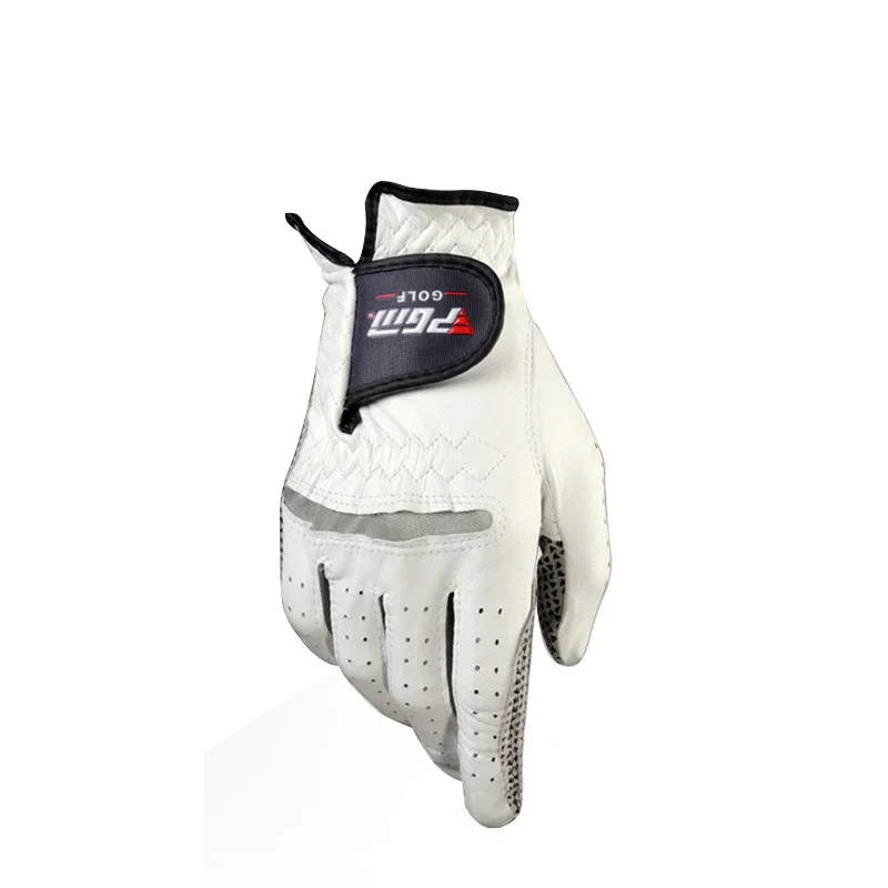 Мужские натуральные кожаные перчатки для гольфа мужские левые и правые мягкие дышащие из чистой овчины с противоскользящими гранулами перчатки для гольфа - Цвет: right hand