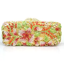 Вечерний Клатч со стразами, кристаллами, зеленая Виноградная лоза, кристальная Коктейльная Сумочка, красный лист, алмаз, вечерняя сумочка, Рождественский подарок 88363