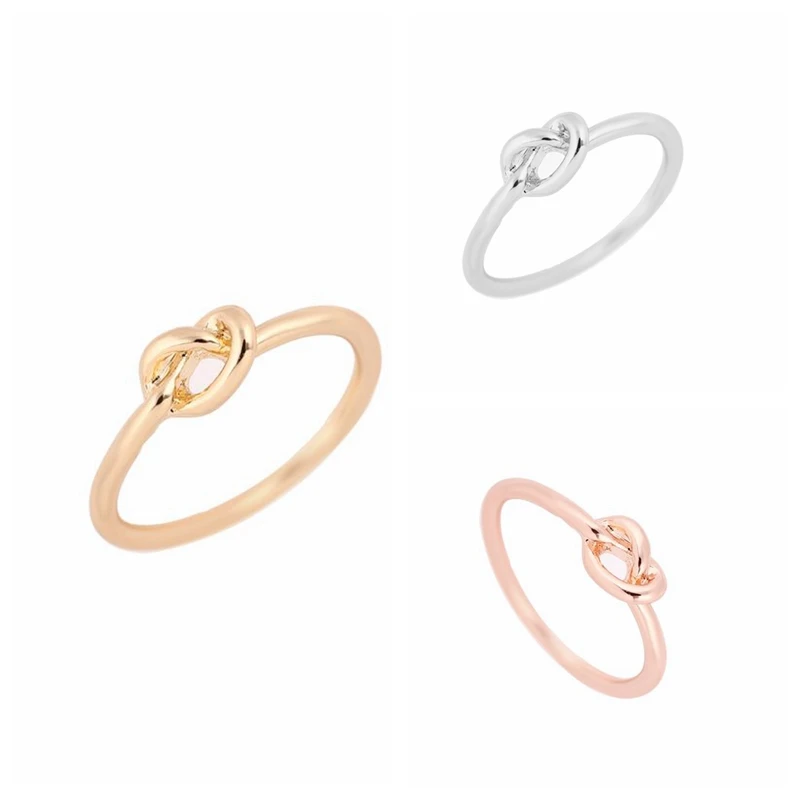 New Infinity Knot Ring Bowknot Girls Elegant Rings Fashion Jewelry Simple Cute Lovely Dainty Rings for Women -R022