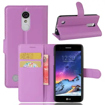 

10pcs/lot Lichi grain wallet PU Leather+TPU Cover Case with card slot For LG K10 2017 LV5 / K8 2017 LV3 / K4 2017