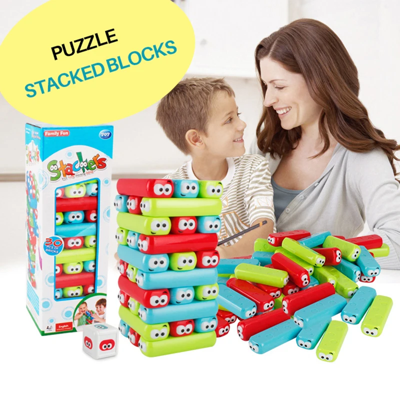 

Jenga Stacks High Level Stacked Blocks Educational Children's Toy Puzzle Board Games Parent-child Interaction Stacking Blocks