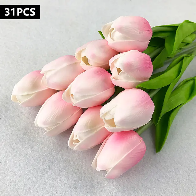 Buy 31Pcs Artificial Silk Tulip Flowers for Home