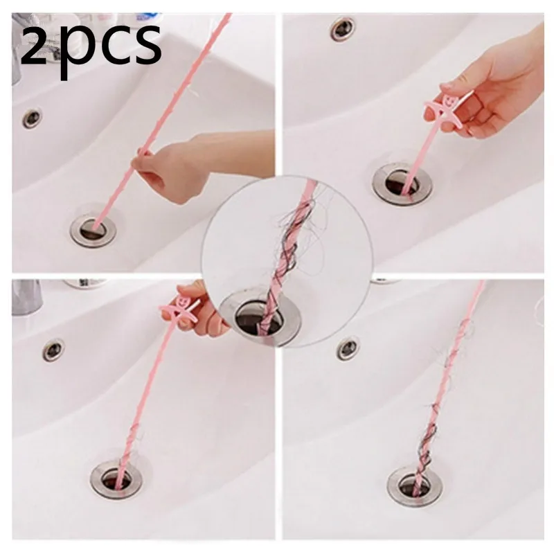 

2pcs Smiling Face Kitchen Pipeline Dredge Hook Sewer Toilet Dredge Household Drainage Drainage Anti Blocking Cleaning Random