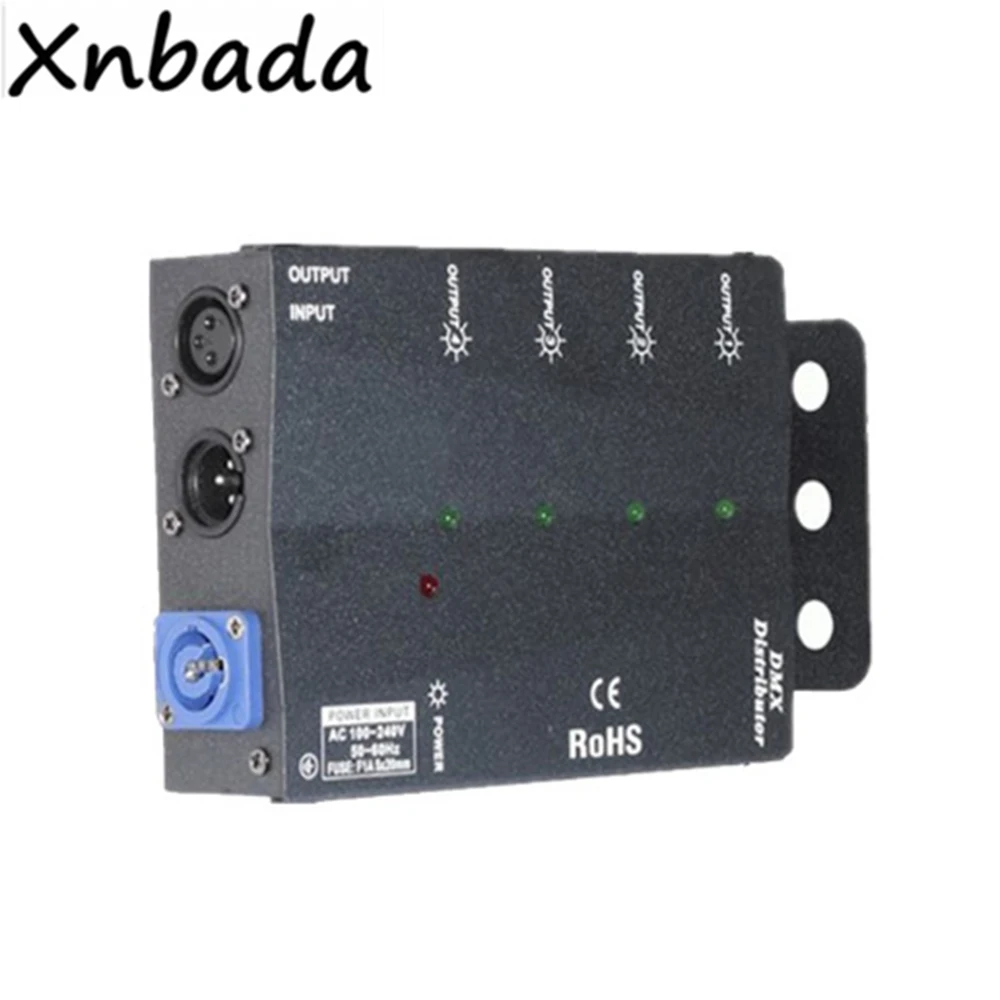 

4 Channels DMX512 Stage Lights Signal Amplifier Splitter 4 Way DMX Distributor For Stage Light Equipments