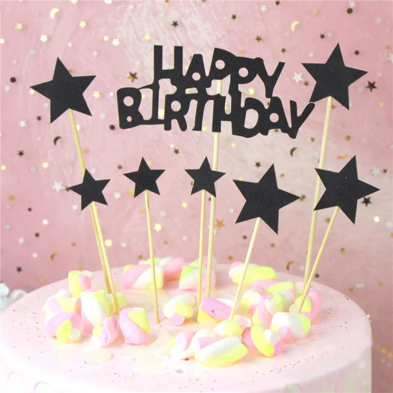 Блестящая Звезда украшения для дня рождения торт выпечки вечерние украшения 5 цветов на выбор горячая распродажа