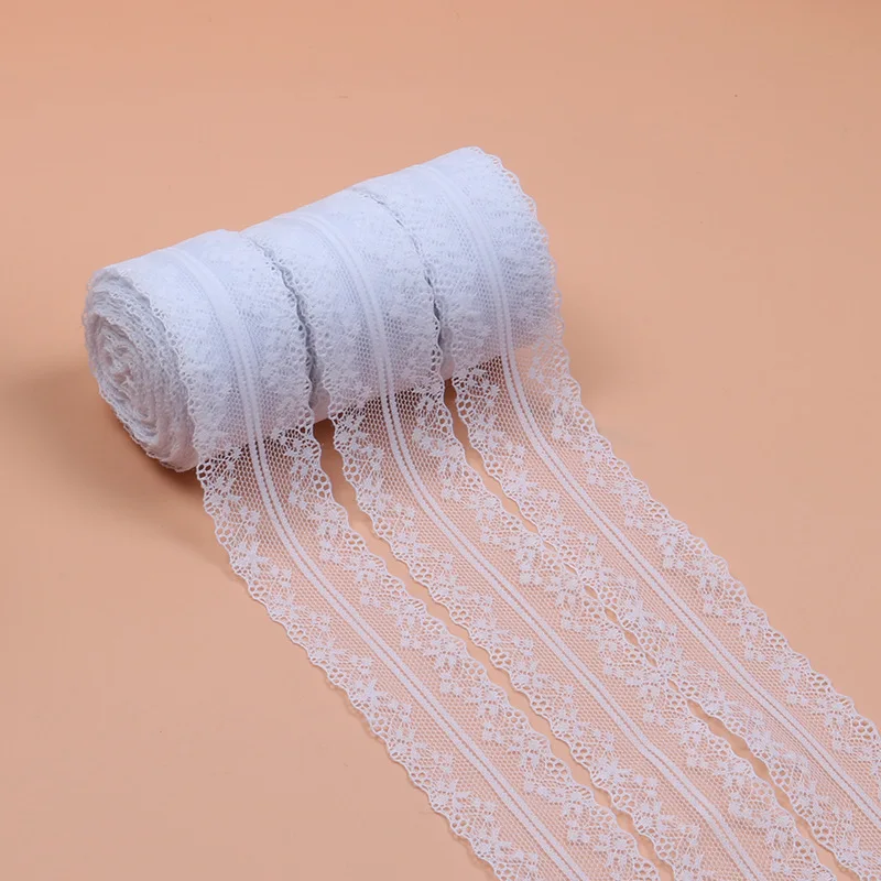 

4cm 10yards/lot Diy Sew Apparel Accessories Handmade White Cotton Lace Ribbon Trims Wedding Scrapbook Clothes Decoration