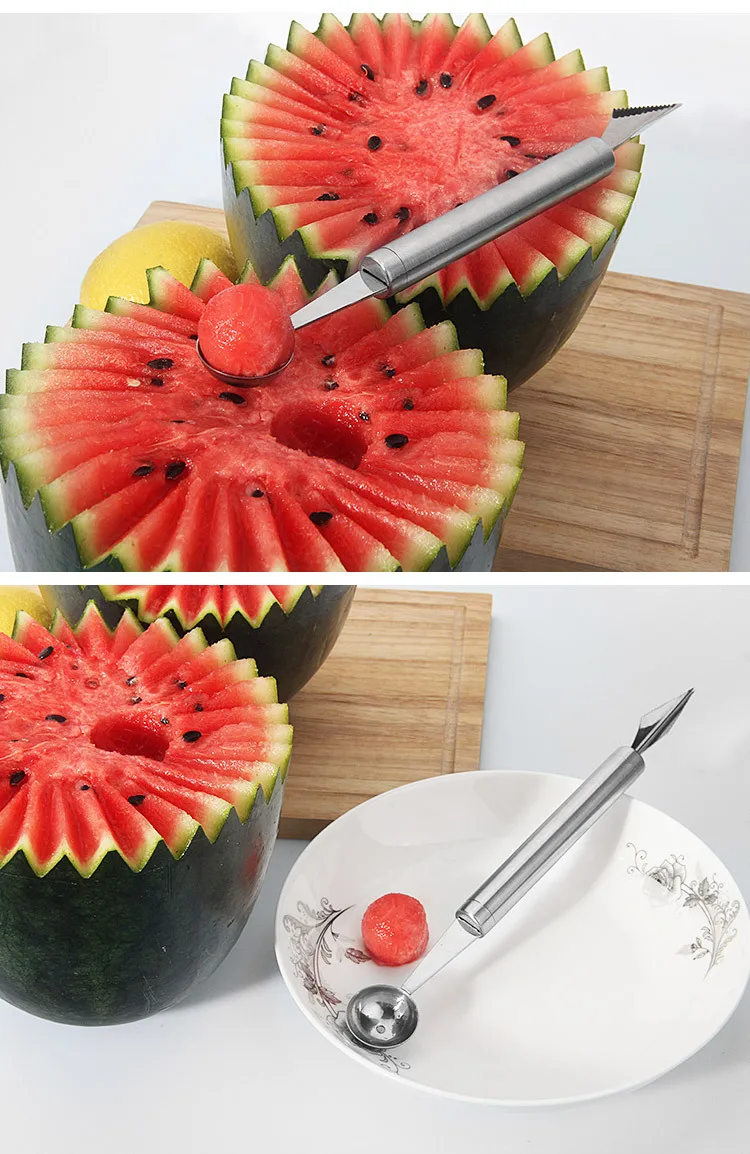 1PC Ice Cream Dig Ball Scoop Spoon Baller Assorted Dishes Watermelon Melon Carving Knife Cutter Gadgets Spatulas Utensils KX 146