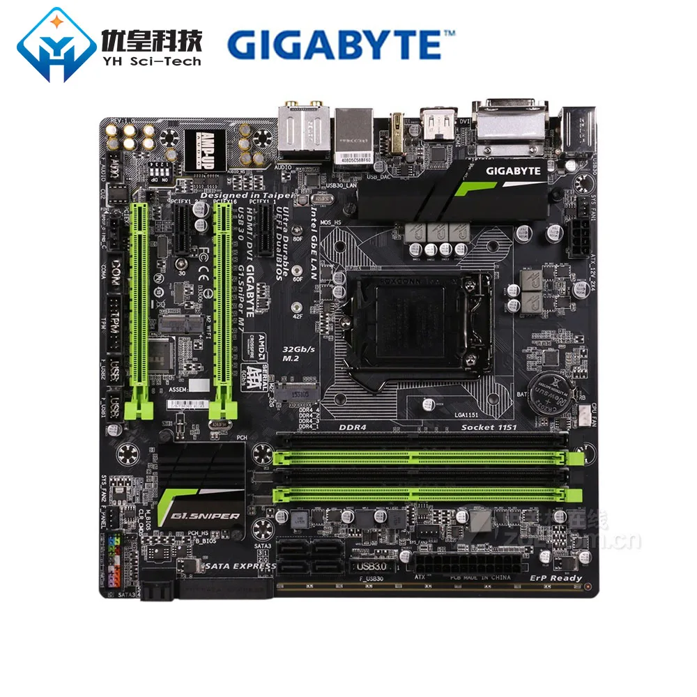 

Original Used Desktop Motherboard GigabyteG1.Sniper M7 B150 LGA 1151 Core i7/i5/i3/Pentium/Celeron DDR4 64G SATA3 Micro ATX