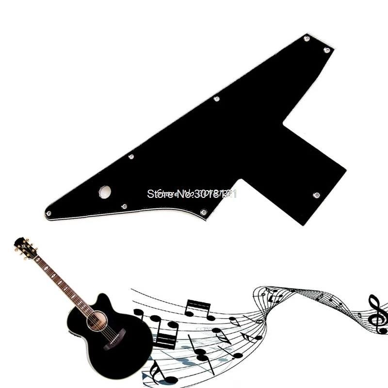 

1PC Wonderful Quality 3PlyGuitar Pickguard Pick Guard For Explorer 76 Reissue Parts Black Guitar Parts Drop ship