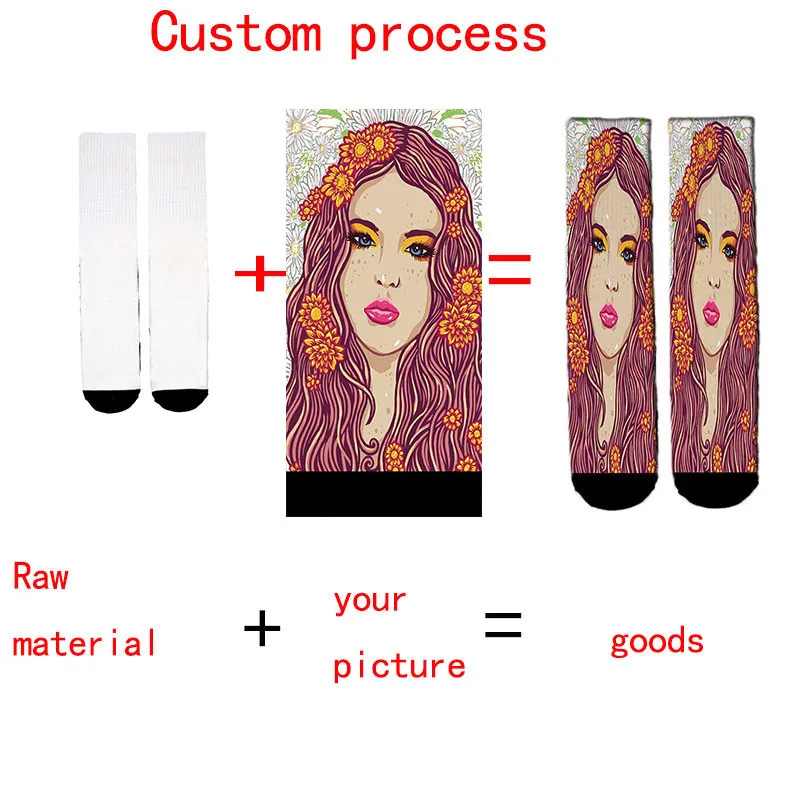 Дизайн, 3D принт «сделай сам» носки, унисекс, летние, женские, на заказ, длинные носки, хлопок, дышащие, женские носки 6JQ-D01