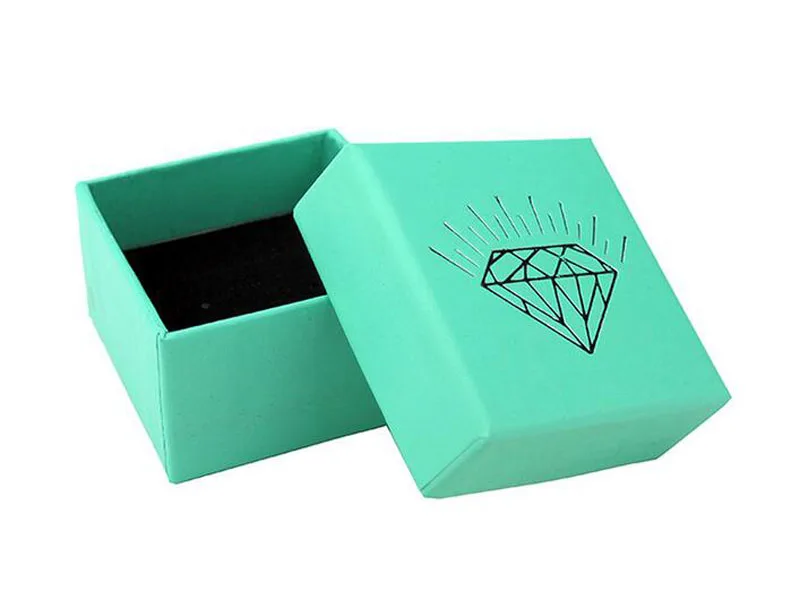 

Free shipping Box For Jewelry 100pcs/lot Ring Earring Packaging Display Wedding Jewelry Box 5*5*3cm (CUSTOMIZED LOGO)