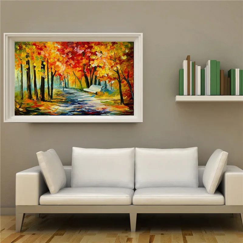

Wholesale poster about Autumnal park Modern wall art for home decor oil painting printed canvas for coffee and bar MB4-023