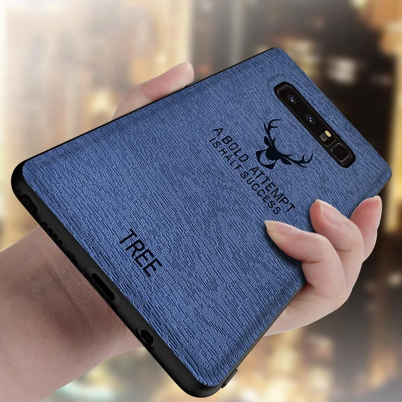 

for Samsung Galaxy Note 9 Note8 case silicone edge cute deer pattern leather back cover for Samsung Note 8 9 shockproof case