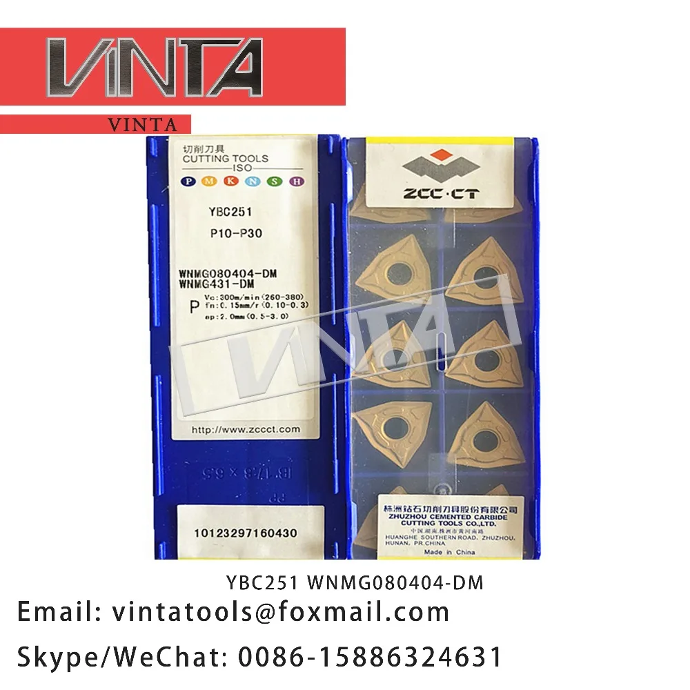 

high quality 10pc/lots YBC252 YBC152 YBC251 WNMG080404-DM cnc carbide turning inserts cutting blade tools