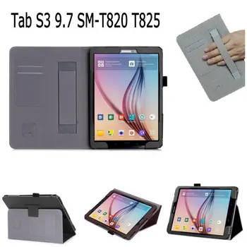 

Case For Samsung Galaxy Tab S3 9.7 T820 SM-T820 T825 Cover Hand Strap Card PU Leather Stand Cover for Samsung T820 Screen Film