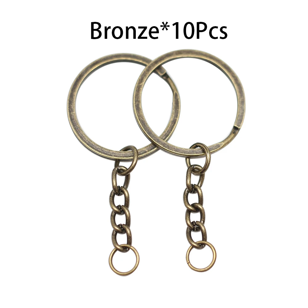 Hapeper 25 Portachiavi Piatti Metallo Oro Rosa, Diametro 2,5 Cm, Per Chiavi E Creazione Gioielli Fai Da Te