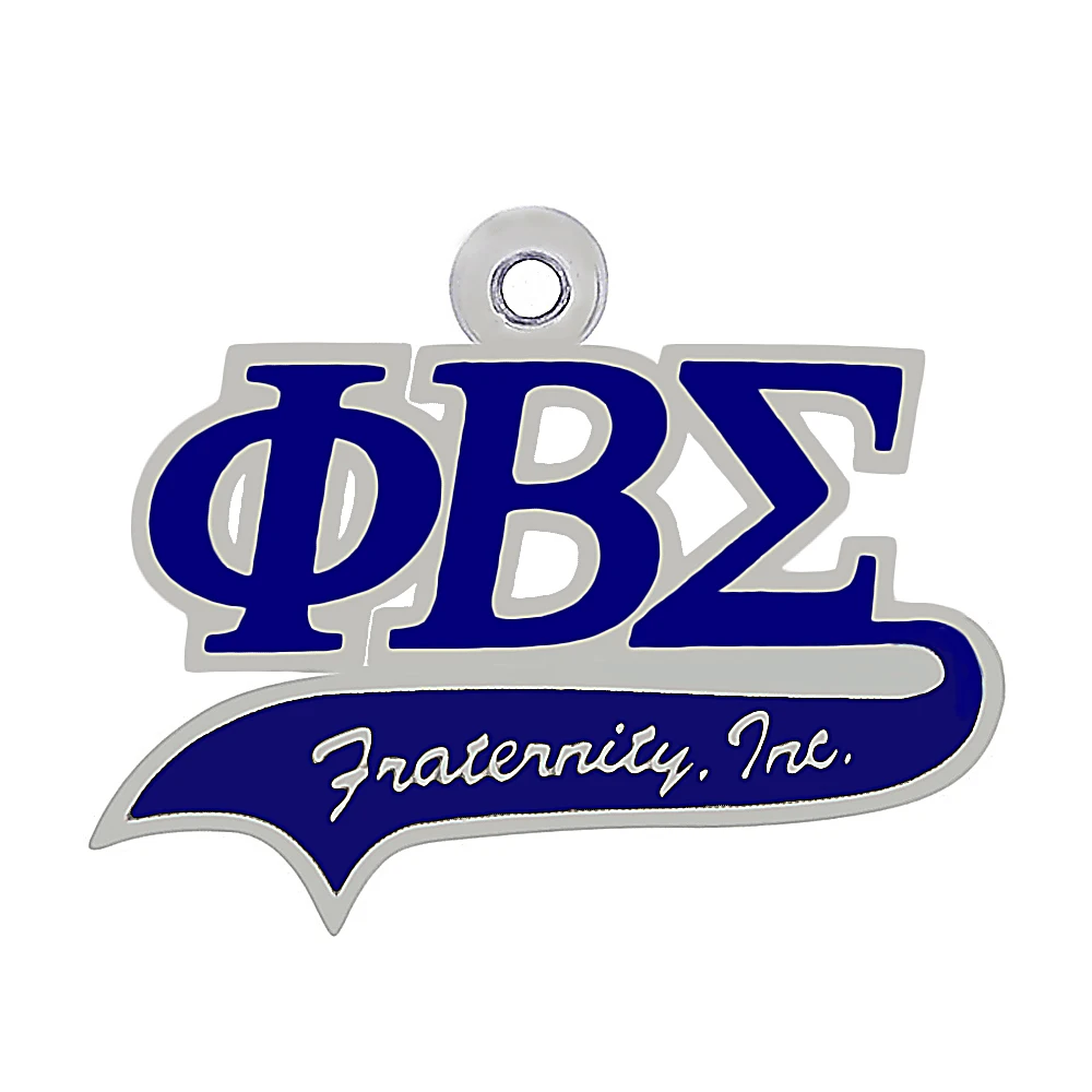 

Personalized blue enamel metal Greek letter PHI BETA SIGMA label pendant for university society fraternity jewelry charm