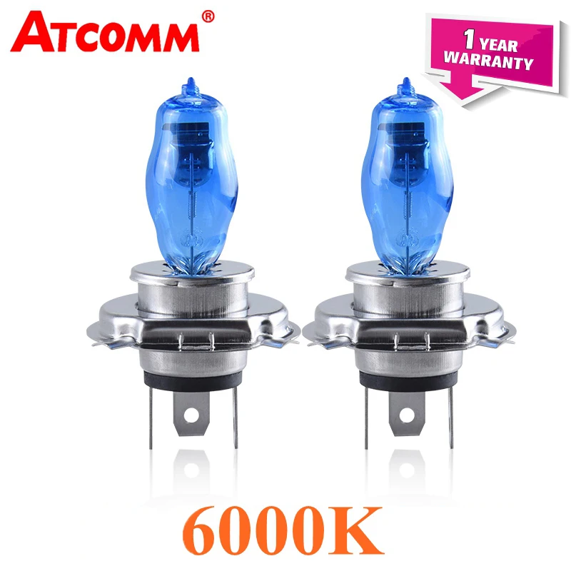 Автомобильные галогенные лампы ATcomm 2 шт. H3 H7 6000K белые 12 В H1 H4 H8 H9 H11 9005 HB3 9006 HB4