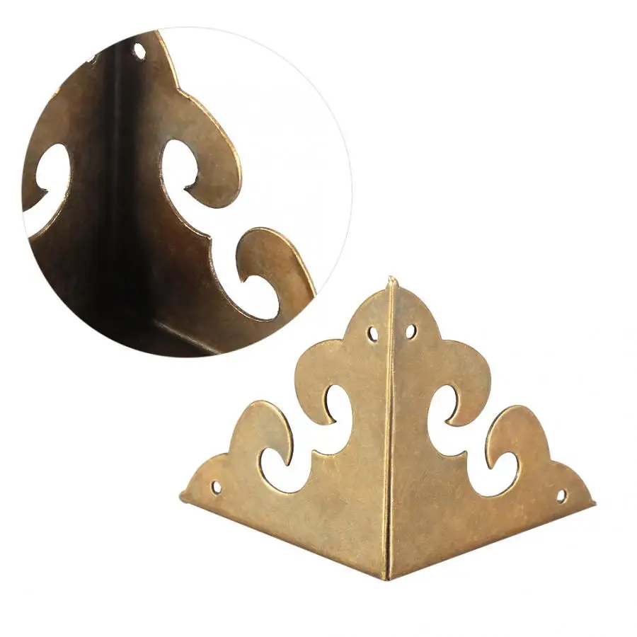 

4Pcs Alloy Antique Corner Decor Protector For Jewelry Wooden Box Case Decorative Collar Protector Furniture corner bracket