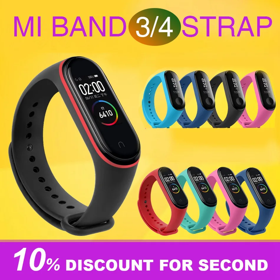 

Pure color Silicone Bracelet For Xiaomi Mi Band 3 4 Sport Strap Watch wrist strap For Xiaomi mi band 4 3 Bracelet Miband Strap