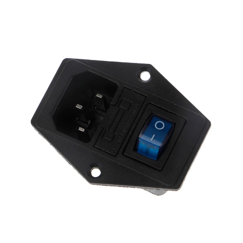 

10A 250V Inlet Module Plug Fuse Switch Male Power Socket 3 Pin On/Off L15