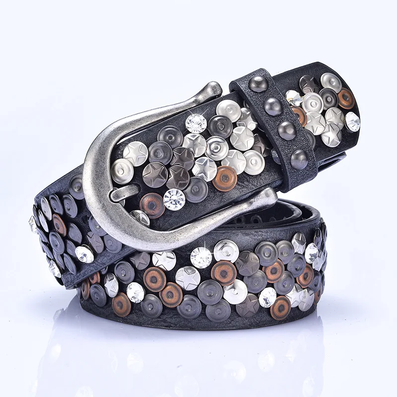 New Rivet Lady Belt, Diamond Belt, Jeans Belt, Casual Men and Women.in