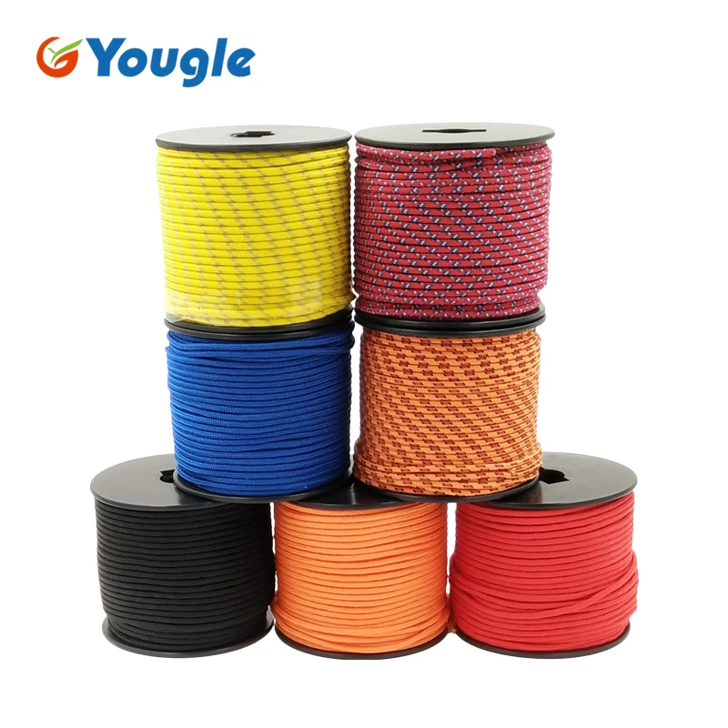 YOUGLE 5 ستراند 350 Paracord المظلة الحبل الحبل حبل مل المواصفات تسلق التخييم محبوك سوار بقاء المعدات 164FT