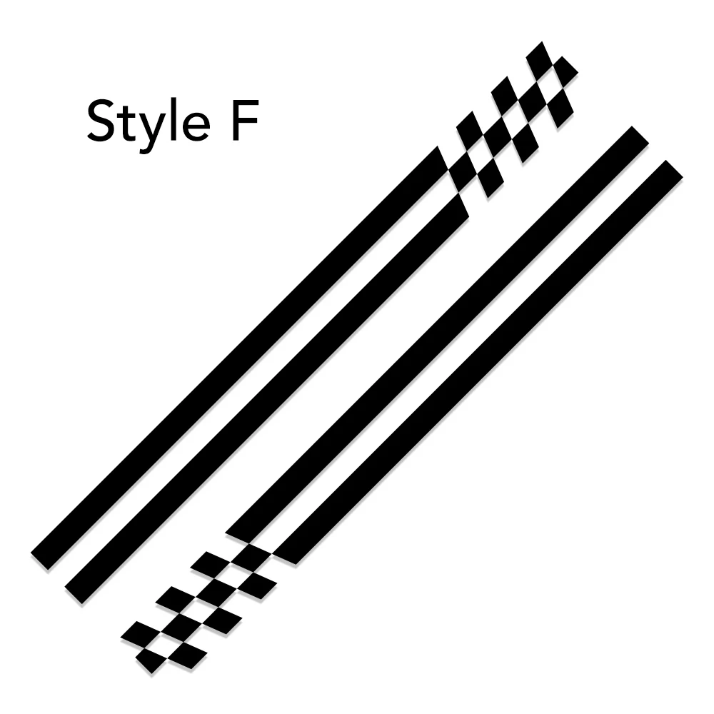 Автомобильная Боковая дверь стикер тело талия юбка наклейки отделка для Mini Cooper S JCW R53 R55 R56 R57 R58 R59 R60 F54 F55 F56 F60 аксессуары - Название цвета: Style F