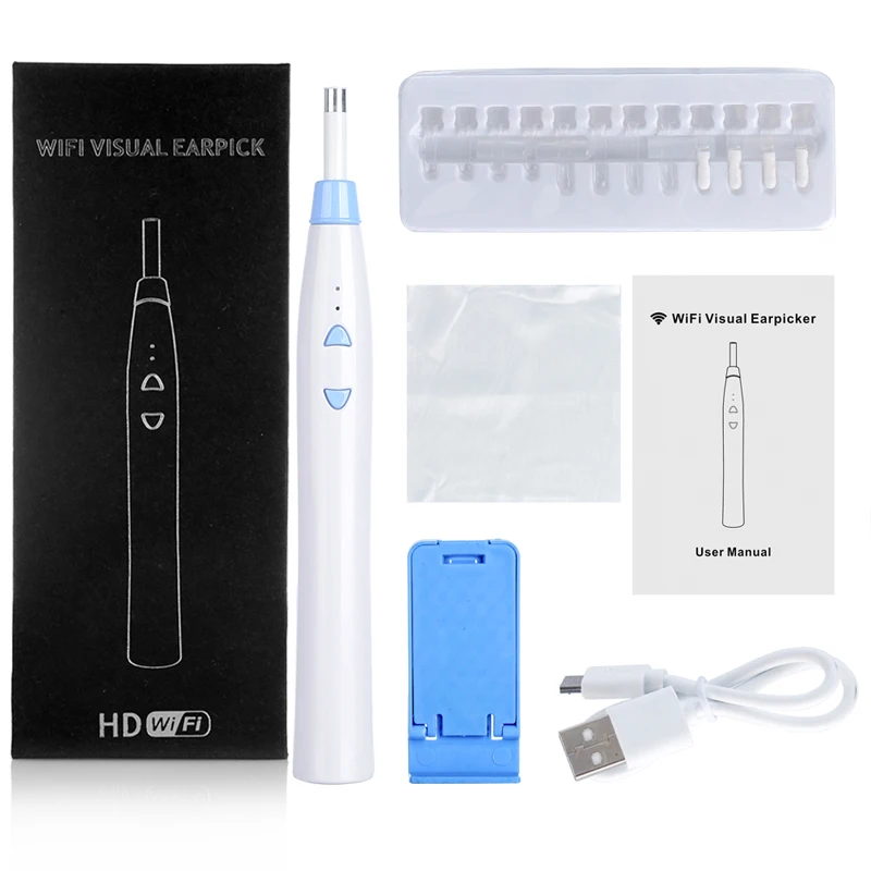 

HD 720P Wireless WIFI Ear Endoscope 5.5mm Visual Ear Spoon Earpick Mini Inspection Otoscope Camera for Android IOS Ear Nose