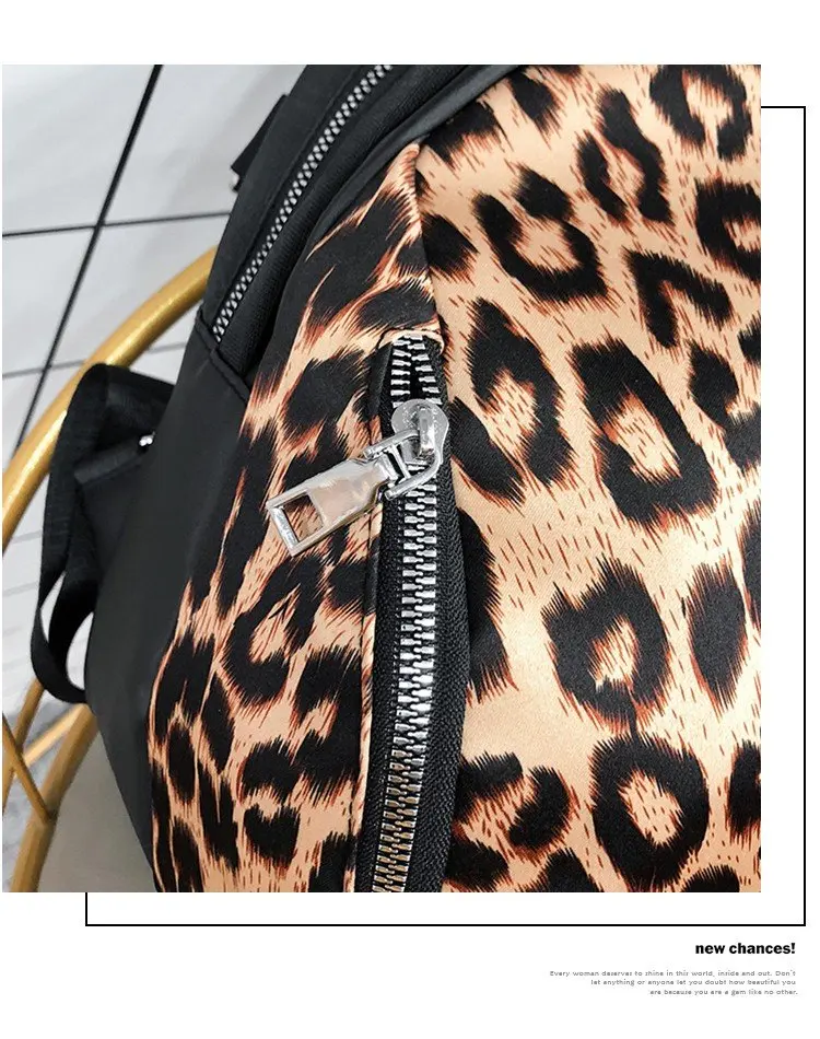 Рюкзак с леопардом, милая модная маленькая сумка для отдыха для женщин, новинка, свежая сумка через плечо, многофункциональная Женская посылка