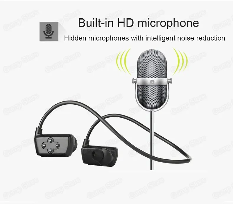 HIFI IP68 Bluetooth Водонепроницаемый MP3 музыкальный плеер HIFI наушники Поддержка записи на голову подводный MP3 для плавания спортивный тренажерный зал