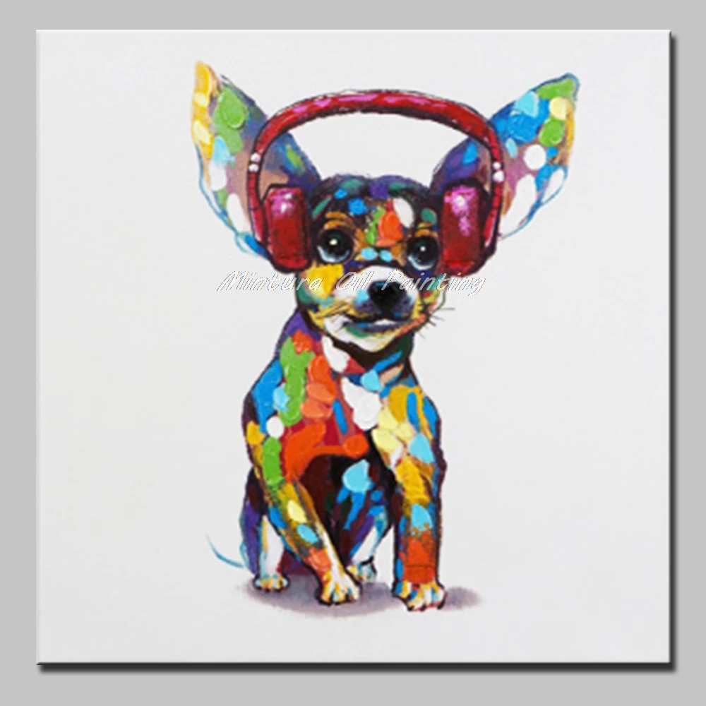 Mintura Art Ручная роспись собака животные картины маслом на холсте Абстрактная современная детская комната Ресторан картины на стену - Цвет: MT161142