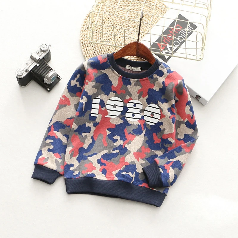T-Shirts For Boys Girls Camouflage Cotton Kids Top Long Sleeve Toddler Pullover Clothes Digital Print T-Shirt Children Clothing (4)